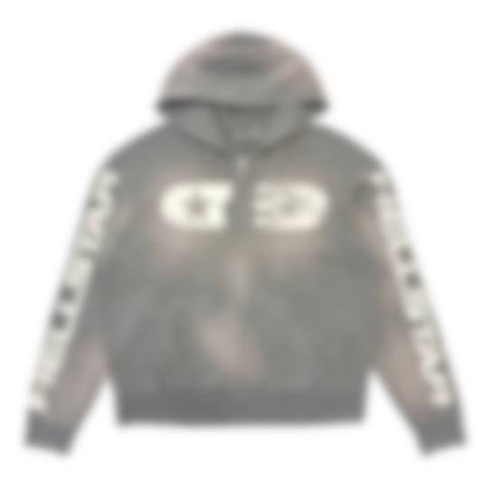 ECLAIRA STAR SPLIT ICON ZIP HOODIE – WASHED GREY