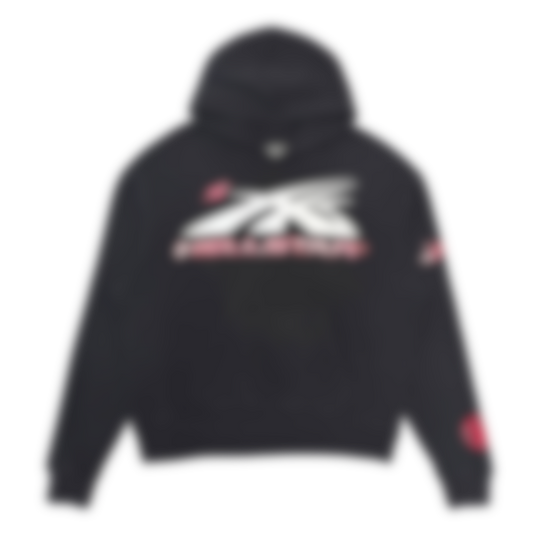 ECLAIRA STAR WING BACK PRINT HOODIE – BLACK