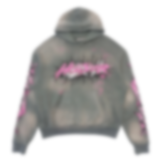 ECLAIRA STAR FLAME LOGO HOODIE – ASH GREY / PINK
