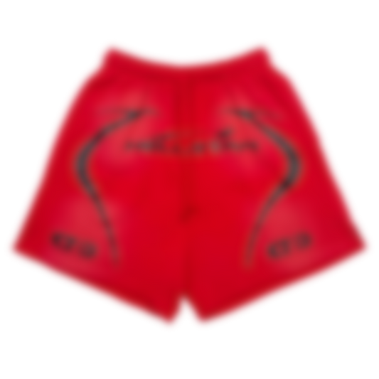 ECLAIRA CURVED GRAPHIC SHORTS – RED