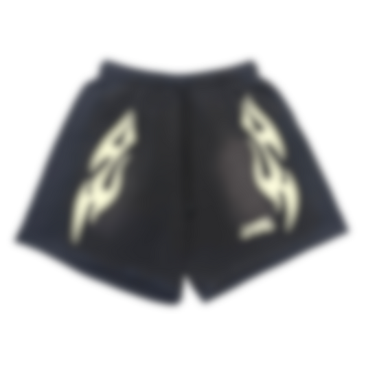 ECLAIRA FLAME GRAPHIC SHORTS – BLACK