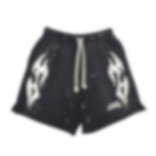 ECLAIRA FLAME RINESTONE SYMBOL SHORTS – BLACK