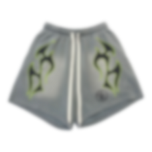 ECLAIRA ARC LOGO SHORTS – STONE GREY / LIME ACCENT