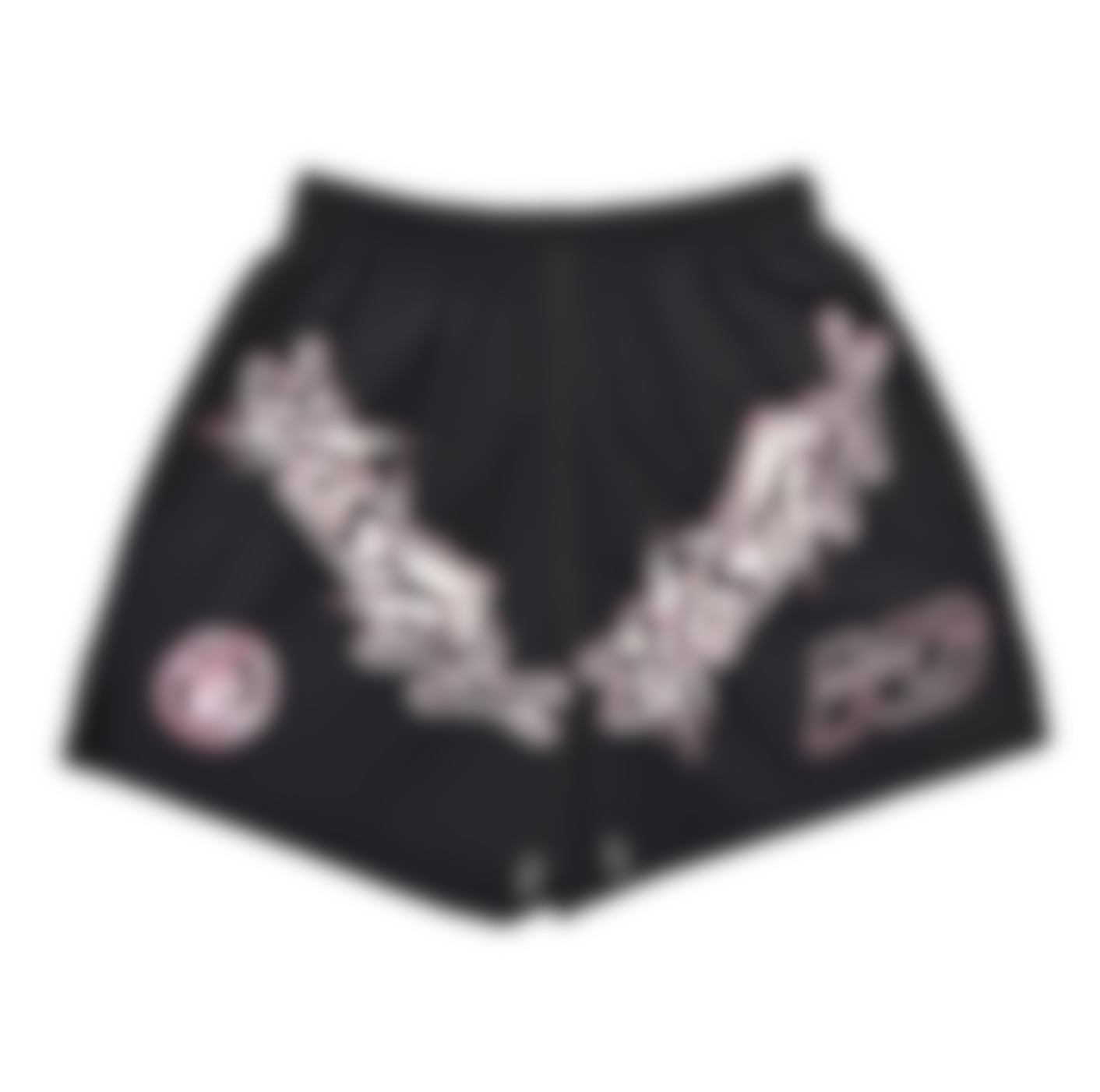 ECLAIRA WING GRAPHIC SHORTS – BLACK