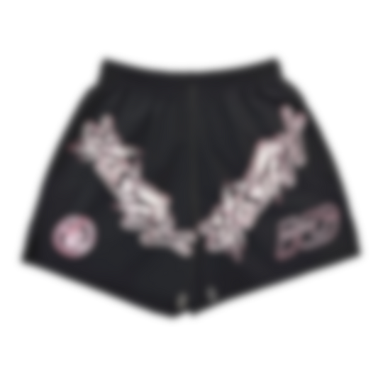 ECLAIRA WING GRAPHIC SHORTS – BLACK